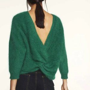 ba&sh barmy/FILL angora blend sweater in green, size S
